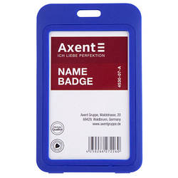 Бейдж Axent вертикальний, PP, 50х85мм, синій 4530-07-A smart