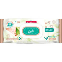Дитячі вологі серветки Dada з екстрактом алое, з клапаном, 72 шт 4820174980405 smart