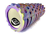 Масажний ролик EasyFit Grid Roller 33 см v.1.1 Multi Фіолетовий, фото 4