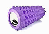 Масажний ролик EasyFit Grid Roller 33 см v.1.2 Фіолетовий, фото 4