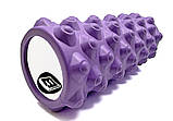 Масажний ролик EasyFit Grid Roller Extreme 33 см Фіолетовий, Спортивний ролик для масажу, Роллер спортивний, фото 4