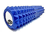 Масажний ролик EasyFit Grid Roller 45 см v.2.2 Синій, Ролер масажний, Ролер для тіла, фото 4