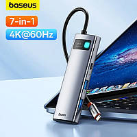 Хаб адаптер док-станция Baseus Hub 7в1 HDMI 60Hz USB 3.0 (Grey)