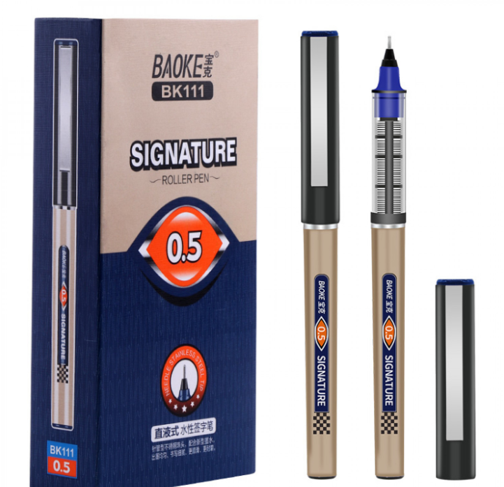 Ручка-ролер 0.5 мм, синя Signature Baoke, фото 1