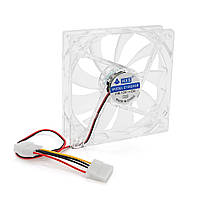 Кулер корпусний 12025 DC sleeve fan 4pin - 120*120*25мм, 12V/0,15A, 1900об/хв, Blue