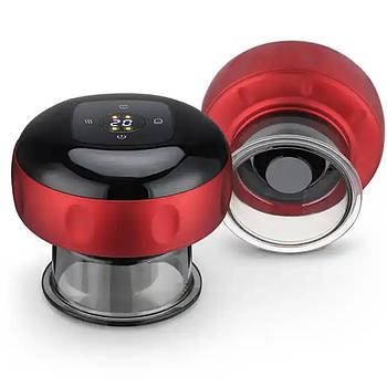 Вакуумна банка для масажу тіла, від мережі, Червона / Баночний масаж / Антицелюлітний масажер