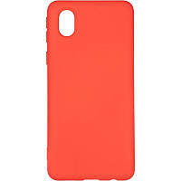 Чехол для Samsung A01 Core (SOFT Silicone Case) красный цвет с микрофиброй.