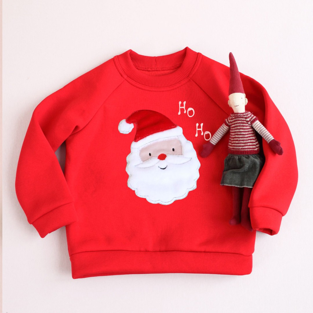 Теплий новорічний світшот з Дідом Морозом  унісекс, фото 1