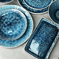 Тарелки плоские прямоугольные Тотем 24 х14.5 см красивые сервировочные тарелки прямоугольная тарелка керамика