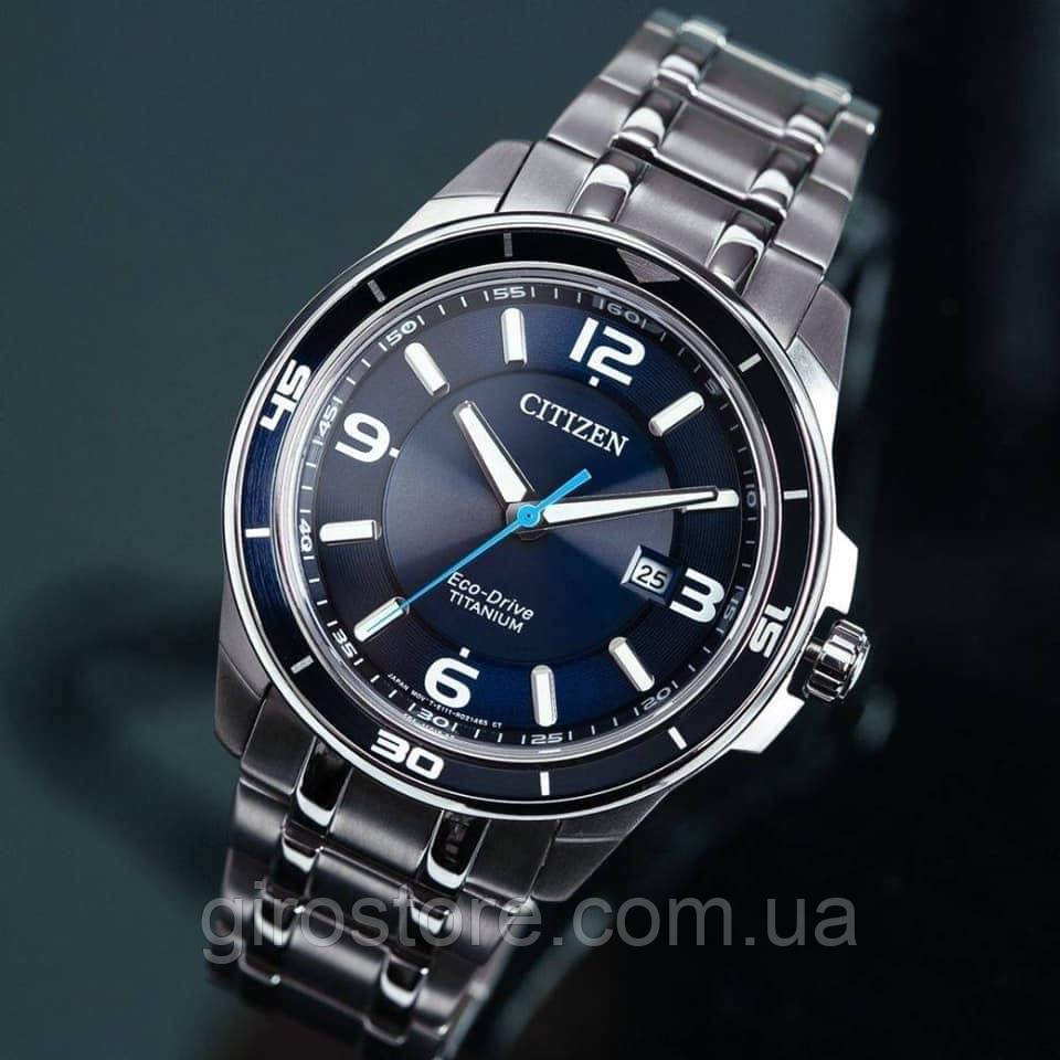 Титановий чоловічий годинник Citizen Eco-Drive BM6929-56L. Сонячна батарея, сапфірове скло, фото 1