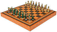 Набор 2 в 1 шахматы с тематическими фигурками, шашки и доска из экокожи от итальянского бренда Italfama