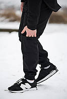 Комфортные мужские черные карго штаны из софтшелла на флисе, теплые мужские удобные черные карго штаны