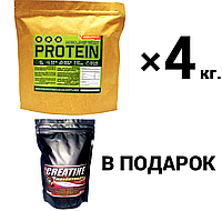 Протеин 4 кг. WHEY WPC+WPH 78% + Креатин 0,3 кг в подарок!