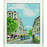 Набір для вишивання нитками (муліне ДМС) М-0286 Літній трамвай