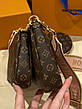 Жіноча коричнева шкіряна сумка Луї Віттон multi pochette мульти пошей 3 в 1 Louis Vuitton Луї Вітон, фото 6