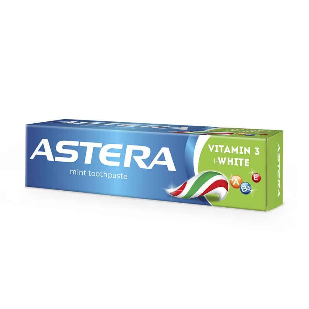 Зубная паста Astera Active+ Vitamin 3 отбеливающая 110 г - фото 1 - id-p1601553307