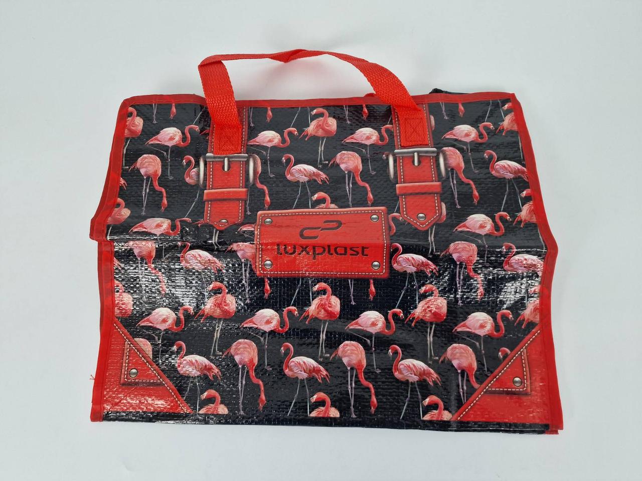 Сумка поліпропіленова з кольоровим малюнком (36*34) Рожевий фламінго (10 шт.), фото 1