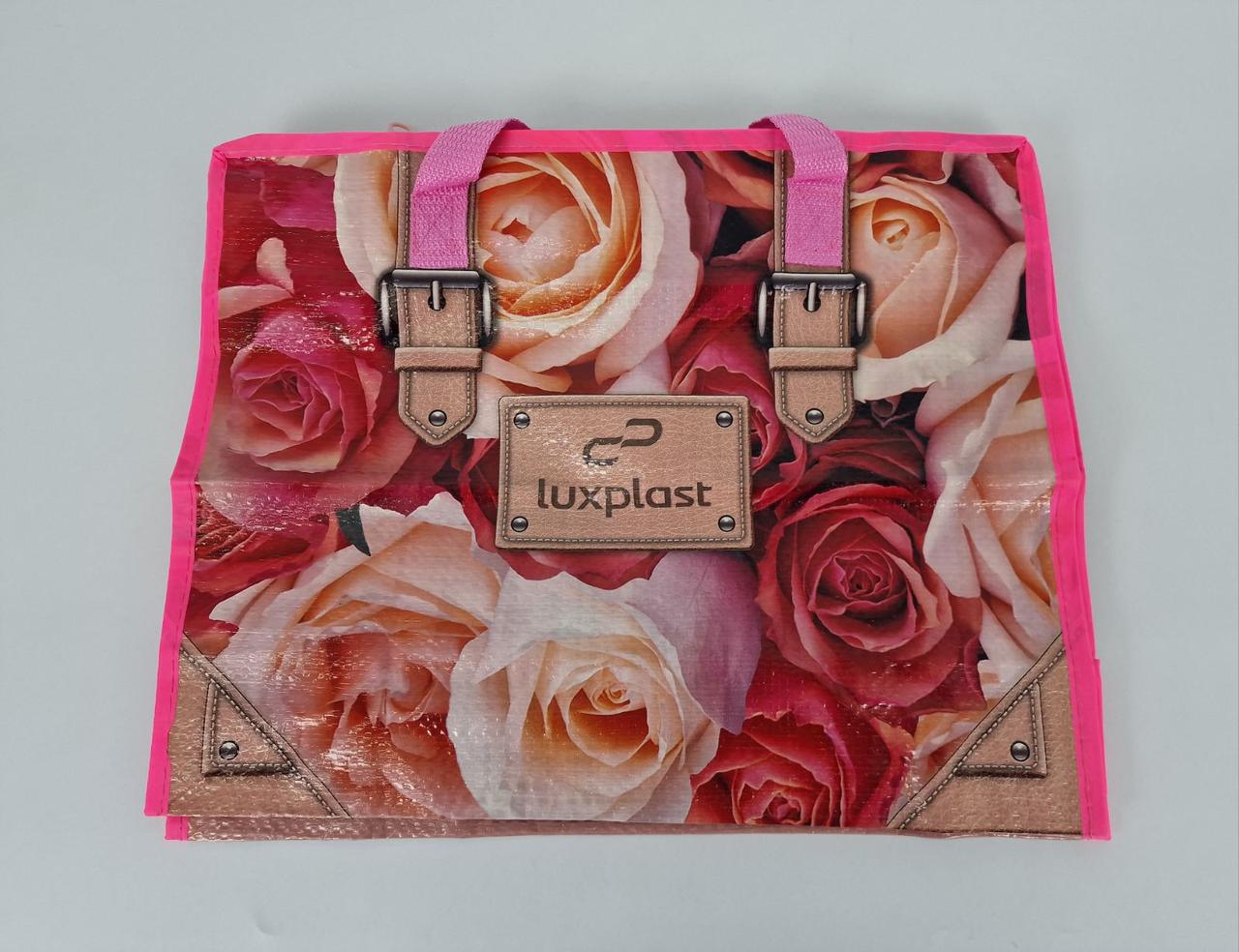 Сумка поліпропіленова з кольоровим малюнком (36*34) Троянди (10 шт.), фото 1