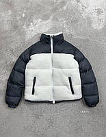 Мужская зимняя Куртка пуховик барашек короткая зимняя куртка без капюшона Турция