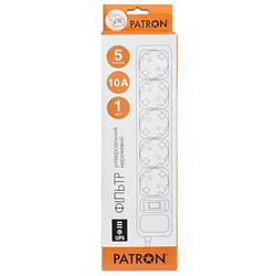 Мережевий фільтр живлення Patron 1 m3*1mm2 SP-1053U 5 розеток BLACK EXT-PN-SP-1053U smart