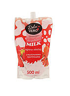 Крем-мыло ТМ Dolce Vero doy-pack STRAWBERRY MILK с молочными протеинами 500 мл