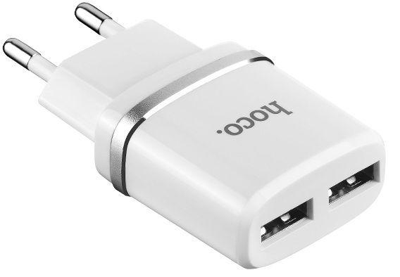 МЗП блочок Hoco C12 5V/2.4A 2USB-A white