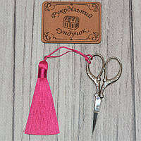 Китиця для ножиць 8 см (коралова)