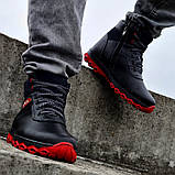 41, 42, 43 р.Черевики чоловічі на хутрі зимові чорні з червоним (Сгб-17-2), фото 4
