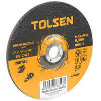 Круг зачистной Tolsen шлифовальный по металлу 115х6.0*22.2мм (76302) c