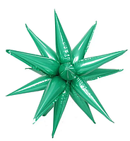 Фольгована куля зірка колючка (їжачок), "Зелений", (12 променів)