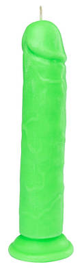 Свічка LOVE FLAME - Dildo Roma Green Fluor, CPS03-GREEN