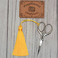 Китиця для ножиць 8 см (жовта)