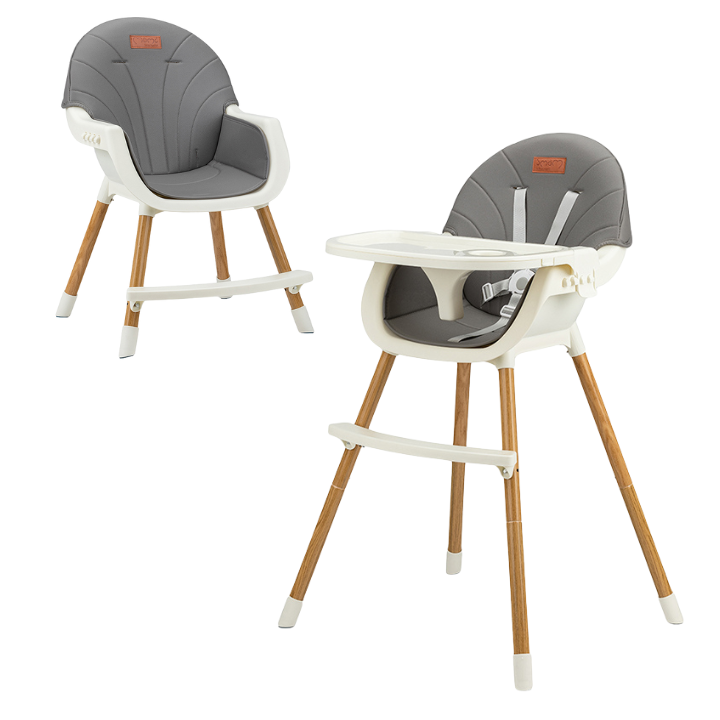 Детские стульчики для кормления трансформеры MoMi FLOVI Dark Grey детский кормильный столик - фото 9 - id-p2046909117