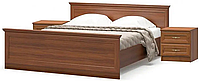 Кровать двуспальная с тумбами Даллас 160х200 ламели Вишня портофино
