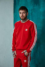 Костюм Adidas зимовий червоний на флісі світшот без капюшона, фото 5