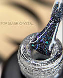Crooz Світловідбиваючий топ опаловий Crystal Silver Top для нігтів, 8 мл, фото 3