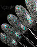 Crooz Світловідбиваючий топ опаловий Crystal Silver Top для нігтів, 8 мл, фото 4