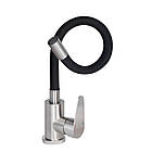 Набір Мийка Lidz 50x50 см PVD чорна нержавійка в комплекті із сушаркою, дозатором і змішувачем, кухонна раковина, фото 8