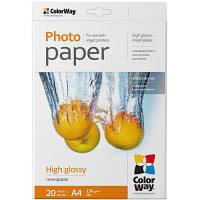 Фотобумага ColorWay A4 230г Glossy 20ст (PG230020A4) d