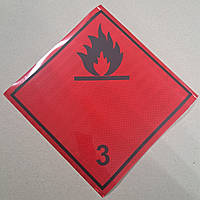 Табличка (наклейка) опасный груз (3-к легковоспламеняющиеся жидкости) 250Х250 мм (пр-во TEMPEST) TP 87.56.99