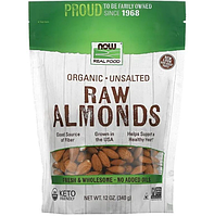 Необработанный миндаль NOW Foods Real Organic Raw Almonds без соли, 340г