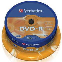 Диск DVD Verbatim 4.7Gb 16X CakeBox 25шт 43522 smart