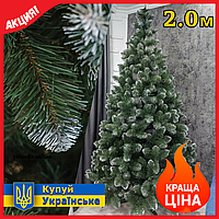 Искусственная елка 2м с белыми кончиками Королева Новогодняя елка Европейская ель 200см елка пвх, литая
