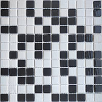 Мозаика АкваМо бело-черная MX25-1/05/09 Random 31.7х31.7 стеклянная для ванны, душевой,кухни,хамама