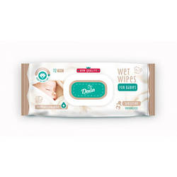 Дитячі вологі серветки Dada Sensitive без запаху 72 шт. з клапаном 4820174980399 smart