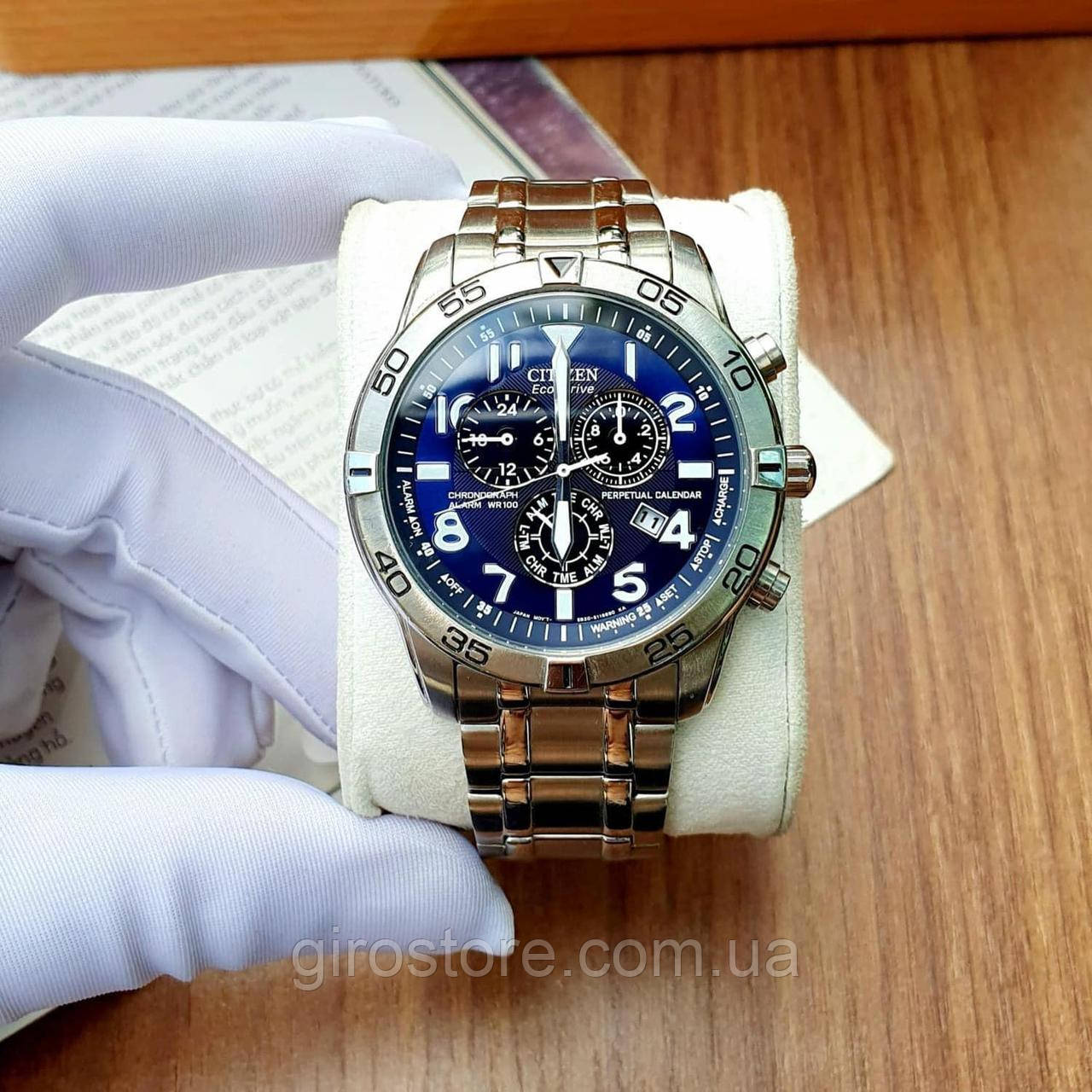 Японський годинник Citizen Eco-Drive BL5470-57L, сонячна батарея, вічний календар, хронограф, другий час, фото 1