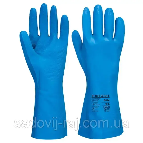 Рукавички робочі хімстійкі нітрілові PORTWEST A814 розмір 11/XXL (A814-11/XXL)
