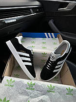 Кросівки чоловічі Adidas Originals Gazelle Адідас Газель низькі чорно-білі замша чорно-білі В'єтнам, фото 6