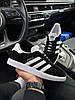 Кросівки чоловічі Adidas Originals Gazelle Адідас Газель низькі чорно-білі замша чорно-білі В'єтнам, фото 7