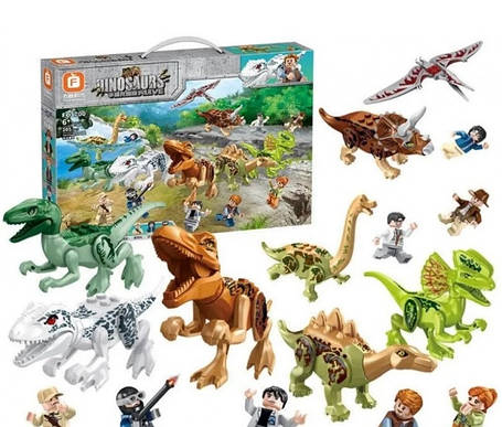 Набір Динозаврів Світ Юрського періоду 8 різновидів з героями в подарунковій упаковці, фото 2